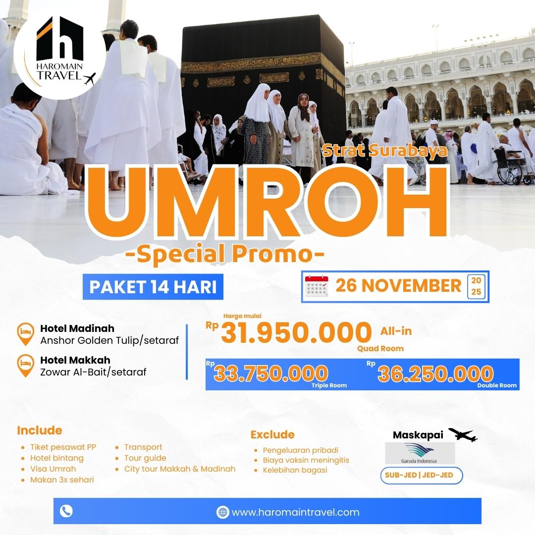 Haromain Travel - Umrah Murah, Haji Plus, Travel Umrah Terpercaya